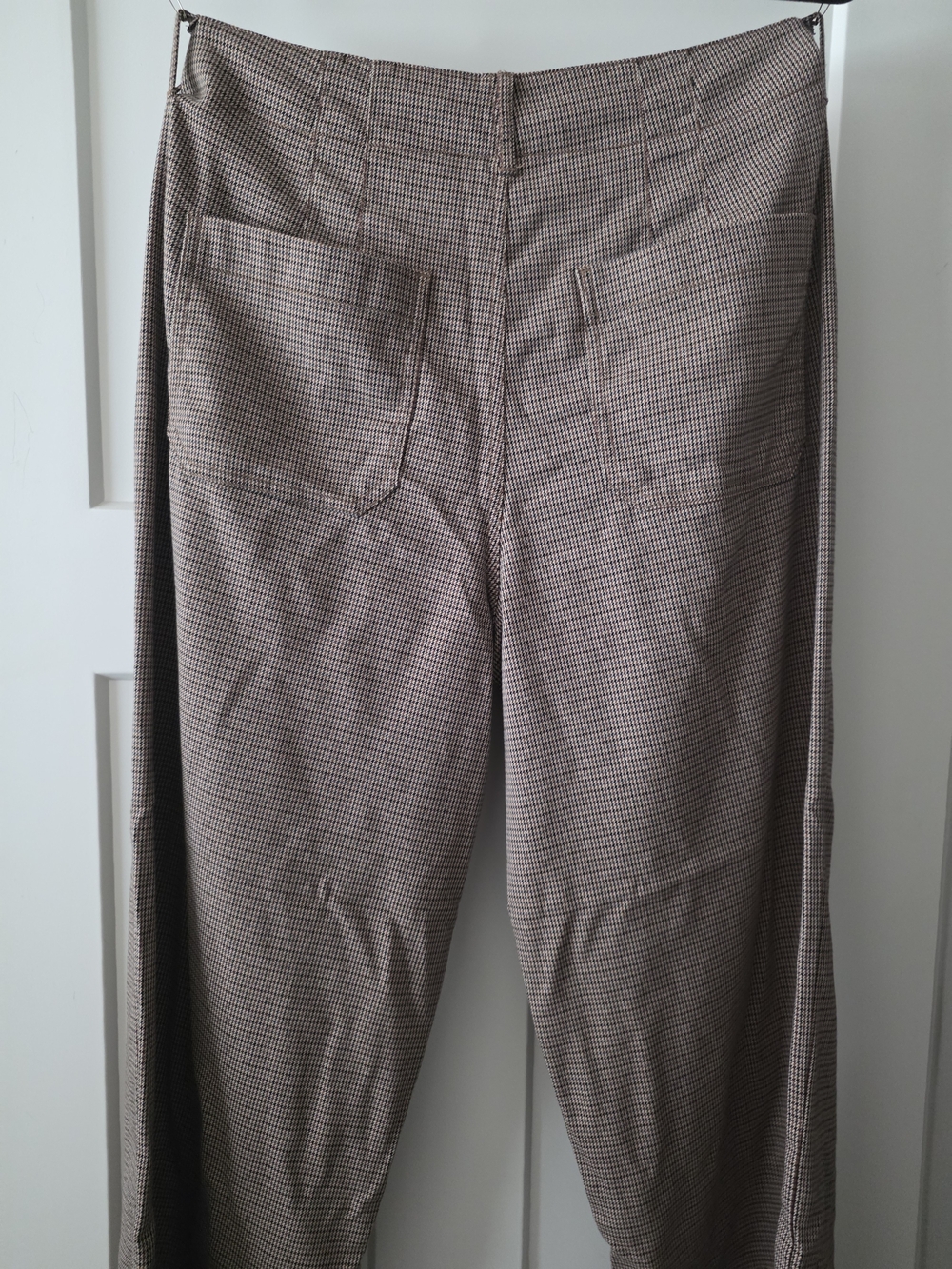 a.n.a Women's Brown Houndstooth Straight-Leg Pants